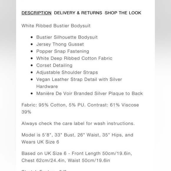Maniere de Voir Ribbed Corset Bodysuit - Picture 5 of 6